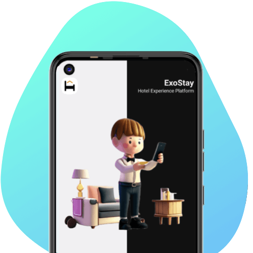 Landing page of exostay mobile app